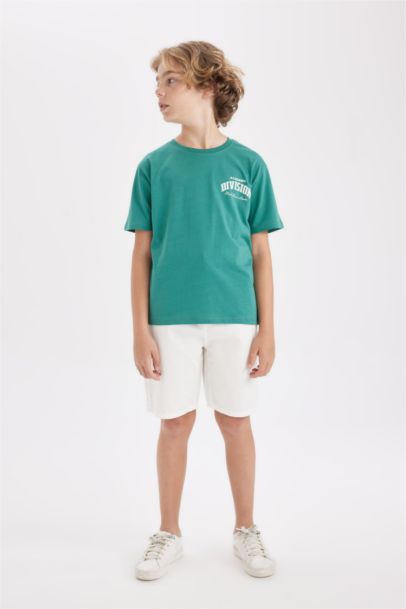 تي شيرت نص ردن ولادي مطبوع اوفر سايز