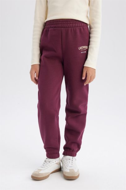 Jogging imprimé à taille et chevilles élastiques Coupe standard pour Fille