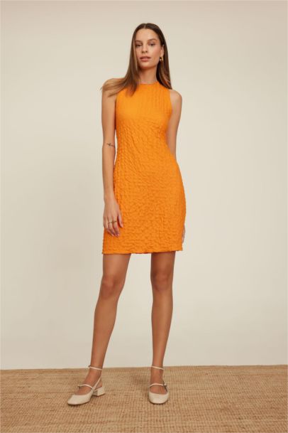 Mini Robe sans manches à Col Rond