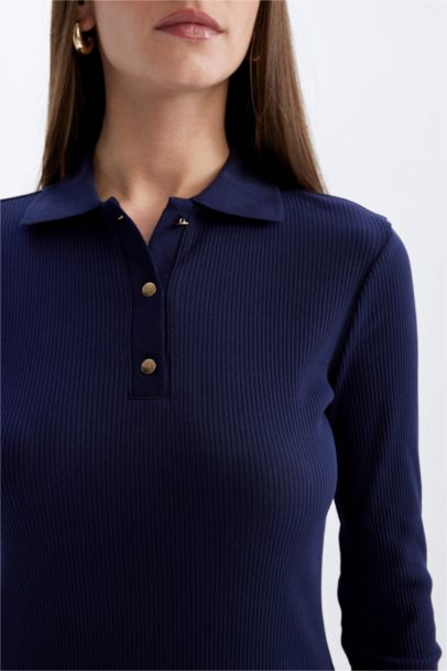 Bodycon Polo Collar Camisole Midi Dress