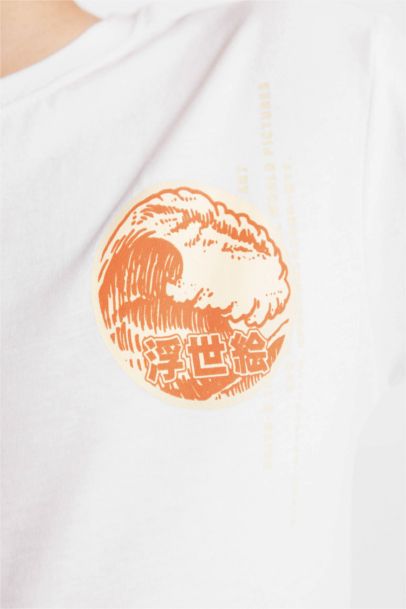 تيشيرت اولادي نص كم مطبوع قصة عادية برقبة مستديرة