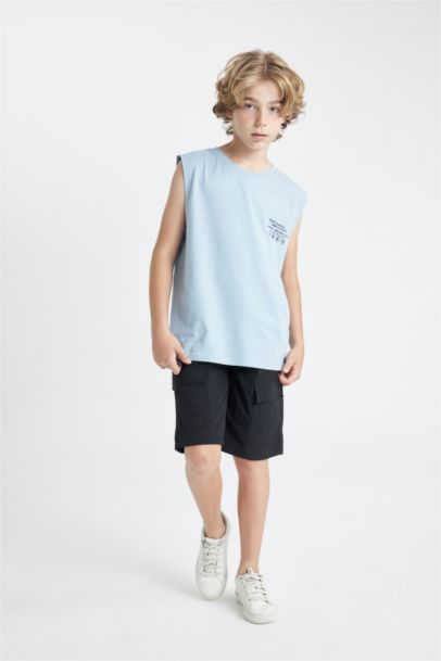 Boy Crew Neck Printed Sleeveless T-Shirt