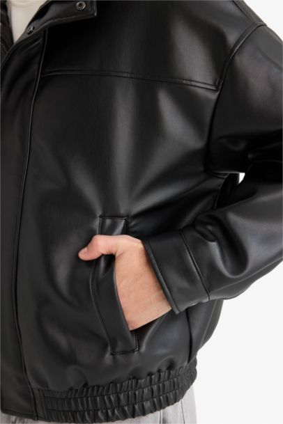 Oversize Fit Faux Leather Jacket