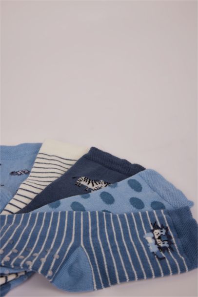 Erkek Bebek Kaydırmaz Taban 5'li Pamuklu Uzun Çorap