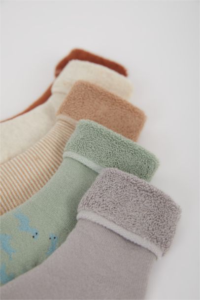 Kaydırmaz Taban 5'li Pamuklu Havlu Çorap Erkek Bebek
