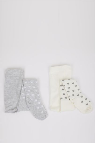 شرابات كولون بيبي بناتي قطن - قطعتين