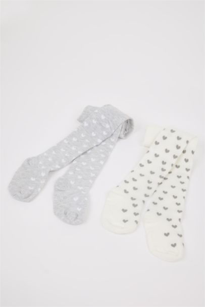 شرابات كولون بيبي بناتي قطن - قطعتين