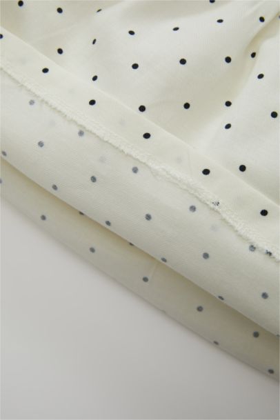 فستان بناتي تويل منقط قصة عادية كم طويل