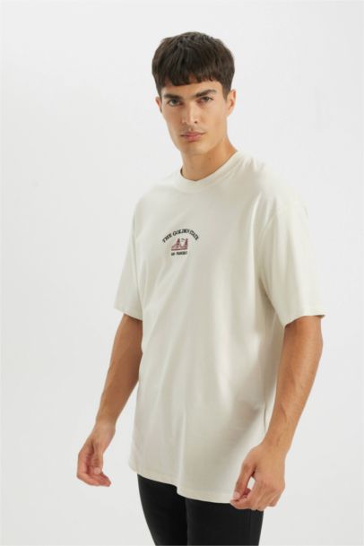 T-shirt en coton à col rond Coupe decontractée