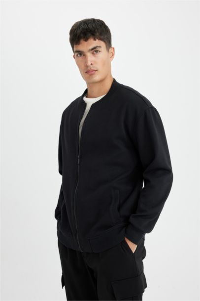 Relax Fit College Collar Bomber Jacket