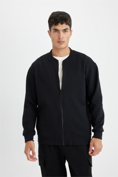 Relax Fit College Collar Bomber Jacket