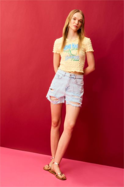 تيشيرت نص كم وافل سليم فيت