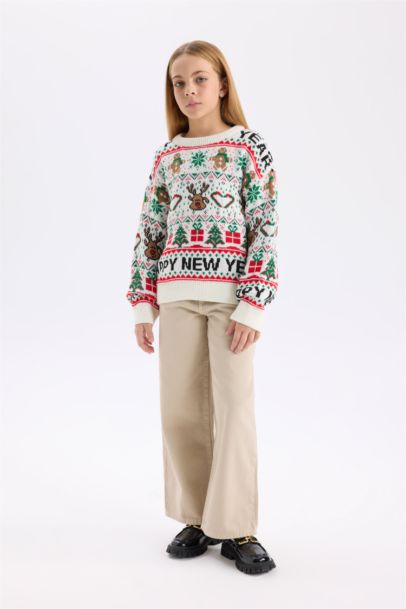 Girl Regular Fit Crew Neck Pullover