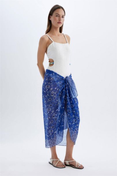 Regular Fit Desenli Vual Pareo-Fall in Love