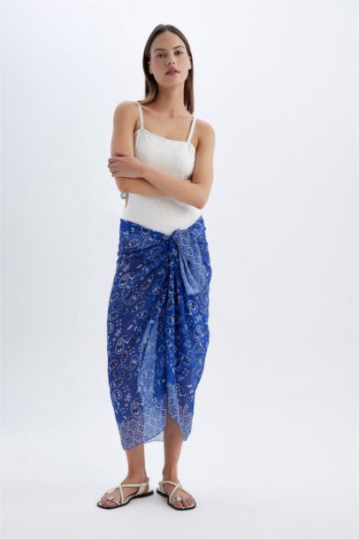 Regular Fit Desenli Vual Pareo-Fall in Love