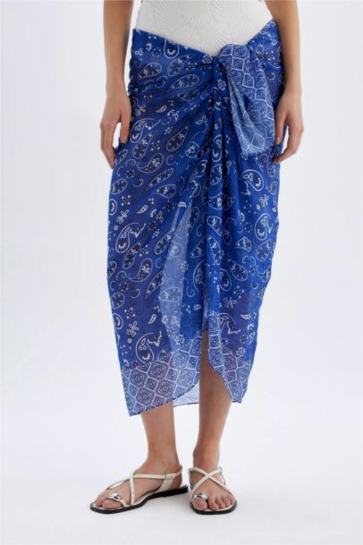 Regular Fit Desenli Vual Pareo-Fall in Love