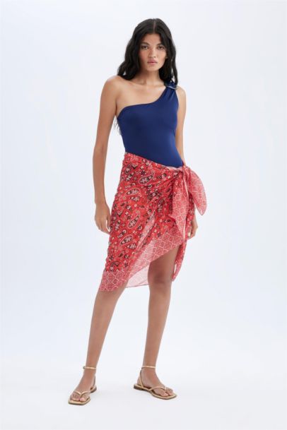 Regular Fit Desenli Vual Pareo-Fall in Love