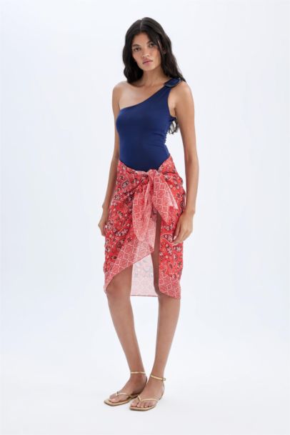 Regular Fit Desenli Vual Pareo-Fall in Love