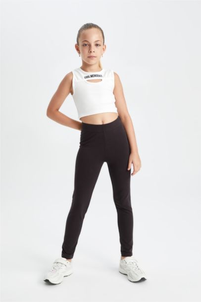 Débardeur Crop Top avec imprimé à Col rond pour Fille