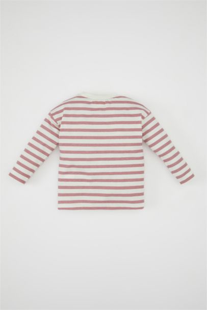 T-Shirt à Manches Longues rayé à Col Rond pour BéBé Fille