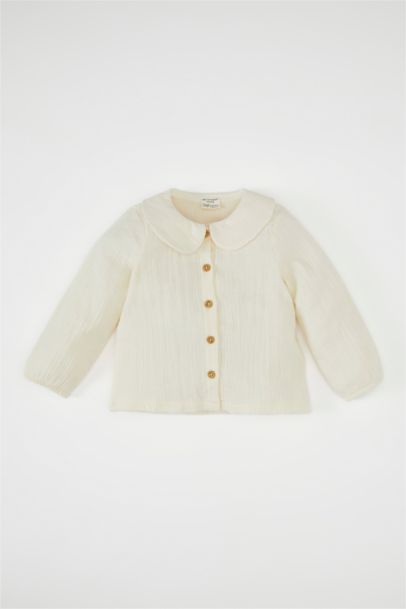 Chemise en mousseline à manches longues pour bébé fille