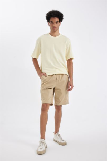 Regular Fit Gabardine Bermuda Shorts