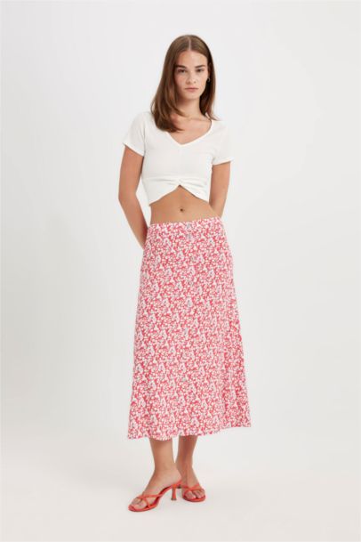 تيشيرت نص كم منسوج سليم فيت برقبة V