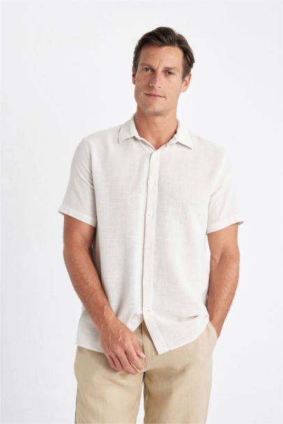 قميص نص كم قطن قصة عادية برقبة بولو