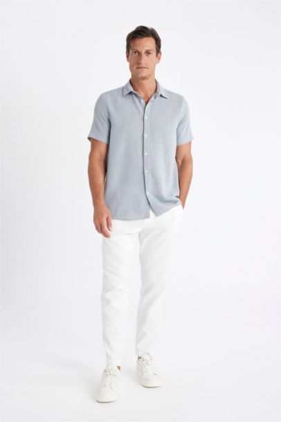 قميص بولو قطن قصة عادية نص كم