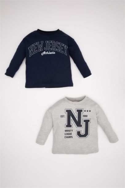 Lot de 2 pièces T-shirt imprimé à col rond pour bébé Garçon