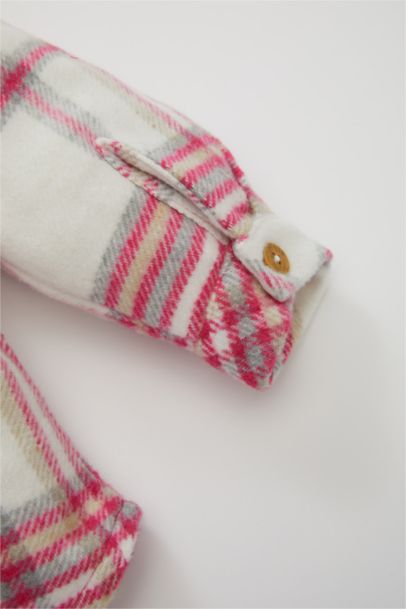 Chemise à manches longues à carreaux en flanelle pour bébé fille