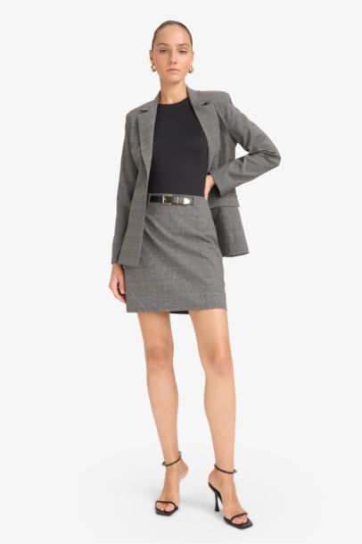 A Cut High Waist Mini Skirt