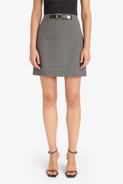 A Cut High Waist Mini Skirt