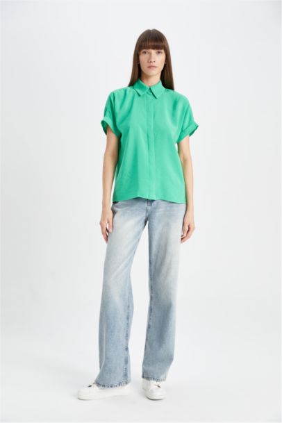 Chemise Oversize à Manches Courtes