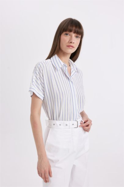 Oversized Fit Striped Shirt