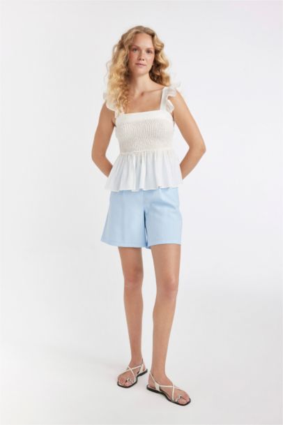 Top Bustier à Coupe Slim Sans Bretelles