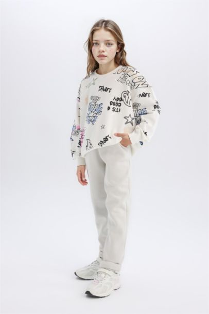 Pantalon Jogging à taille élastique Coupe carotte pour fille