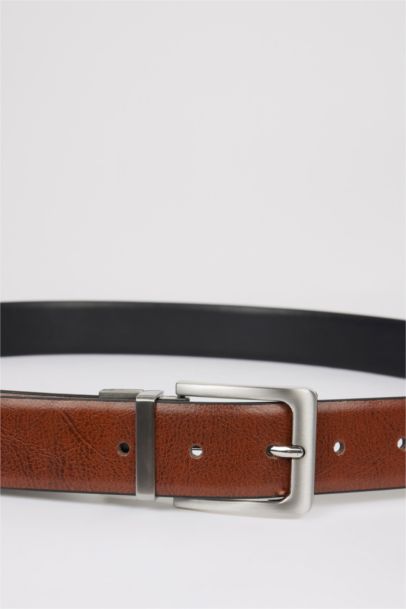 Erkek Suni Deri Günlük Kemer