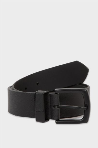 Man Faux Leather Belt