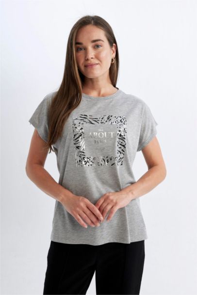 Crew Neck Printed Short Sleeve T-Shirt