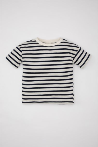 Baby Girl Crew Neck Striped T-Shirt