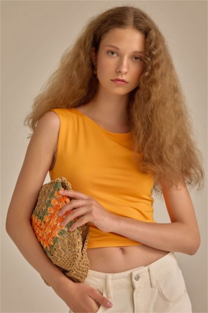 Fitted Kolsuz Basic Düz Tişört