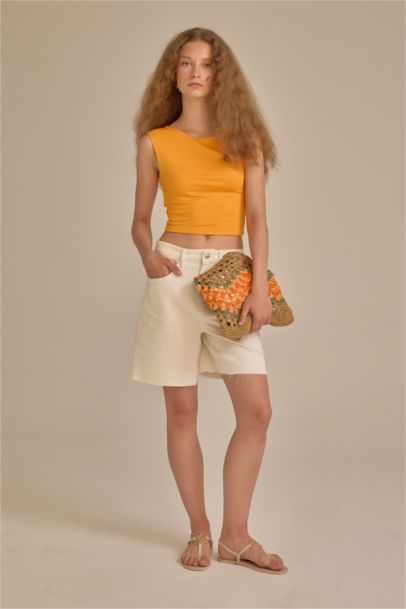 Fitted Kolsuz Basic Düz Tişört