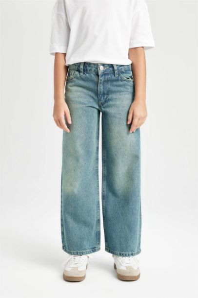 Pantalon Jean à Jambes larges pour Fille