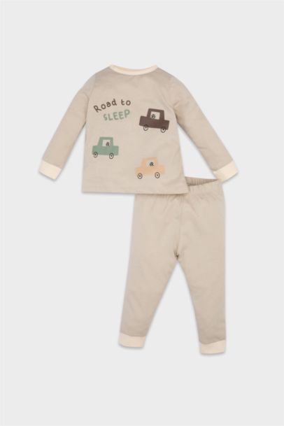 Baby Boy Vehicle Printed Cotton 4 Piece Pajama Set