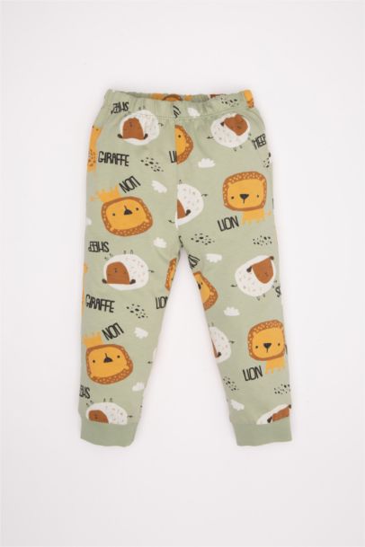 Baby Boy Safari Patterned Cotton 2 Piece Pajama Set