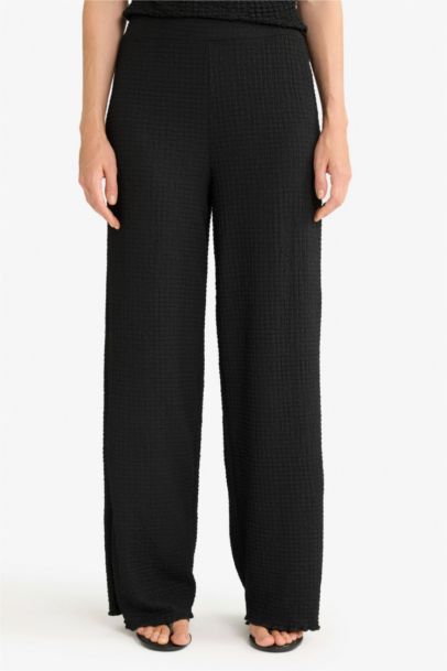 Wide Leg Crepe Trousers
