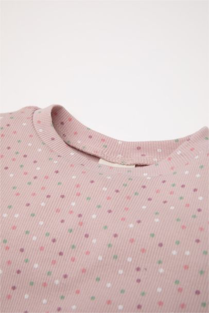 Pyjama à pois Col rond avec manches longues et pantalon long pour BéBé Fille