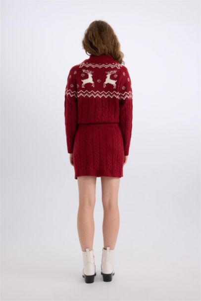 Slim Fit Dar Kesim Mini Triko Etek