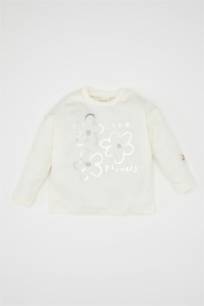 Baby Girl Crew Neck Floral T-Shirt